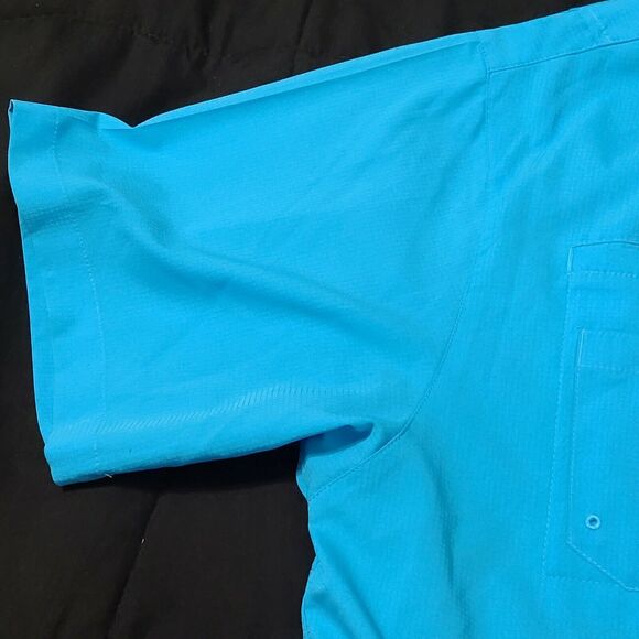 Columbia Sportswear Company Mens Button Up Shirt Blue Size L Polyester Pockets - Picture 12 of 12